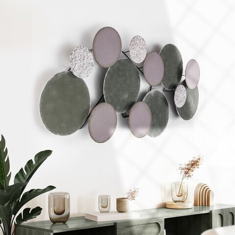 Decoratiune de perete, Wise, Metal, Dimensiuni: 100 x 8 x 50 cm, Multicolor