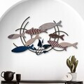 Decoratiune de perete, Oceano, Metal, Dimensiuni: 105 x 4 x 60 cm, Multicolor