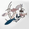 Decoratiune de perete, Oceano, Metal, Dimensiuni: 105 x 4 x 60 cm, Multicolor