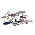 Decoratiune de perete, Oceano, Metal, Dimensiuni: 105 x 4 x 60 cm, Multicolor