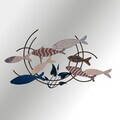 Decoratiune de perete, Oceano, Metal, Dimensiuni: 105 x 4 x 60 cm, Multicolor