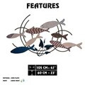 Decoratiune de perete, Oceano, Metal, Dimensiuni: 105 x 4 x 60 cm, Multicolor