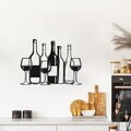 Decoratiune de perete, Vita, Metal, Grosime: 1,2 mm, Negru
