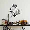 Decoratiune de perete, Stupendo, Metal, Grosime: 1,2 mm, Negru