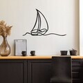 Decoratiune de perete, Natura, Metal, Grosime: 1,2 mm, Negru