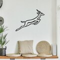Decoratiune de perete, Ciervo-1, Metal, Grosime: 1,2 mm, Negru