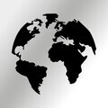 Decoratiune de perete, World, Metal, Grosime: 1,2 mm, Negru