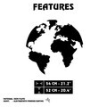 Decoratiune de perete, World, Metal, Grosime: 1,2 mm, Negru