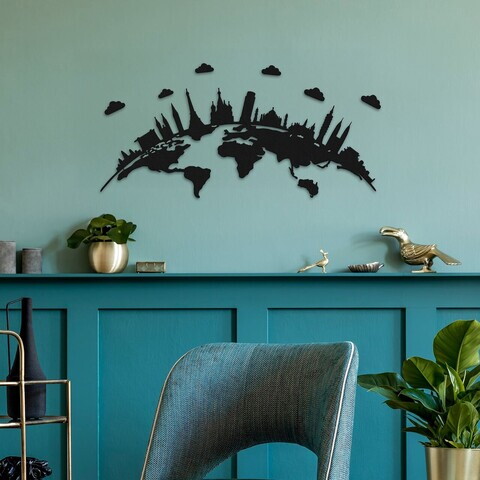 Decoratiune de perete, Cielo, Metal, Grosime: 1,2 mm, Negru