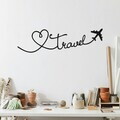 Decoratiune de perete, Travel, Metal, Grosime: 1,2 mm, Negru
