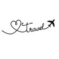 Decoratiune de perete, Travel, Metal, Grosime: 1,2 mm, Negru