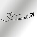 Decoratiune de perete, Travel, Metal, Grosime: 1,2 mm, Negru