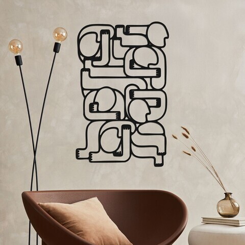 Decoratiune de perete, Miedo, Metal, Grosime: 1,2 mm, Negru