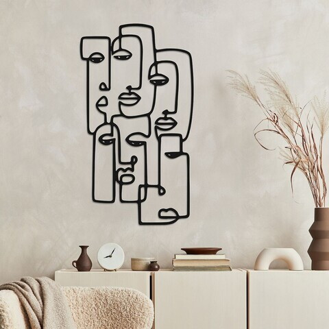 Decoratiune de perete, Complicado, Metal, Grosime: 1,2 mm, Negru