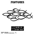Decoratiune de perete, Pez-2, Metal, Grosime: 1,2 mm, Negru