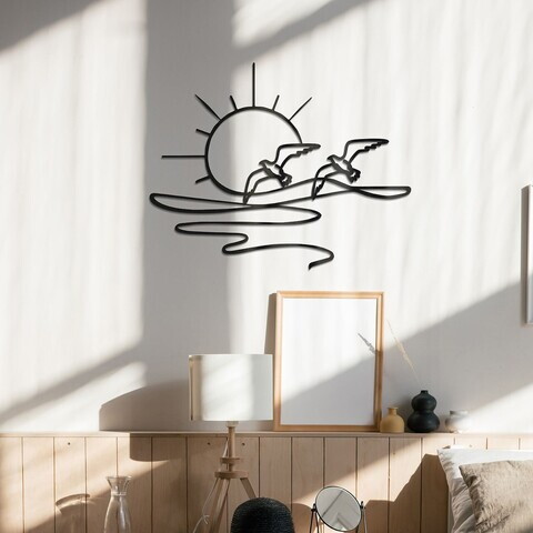 Decoratiune de perete, Despertar, Metal, Grosime: 1,2 mm, Negru