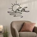 Decoratiune de perete, Despertar, Metal, Grosime: 1,2 mm, Negru