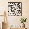 Decoratiune de perete, Amar, Metal, Grosime: 1,2 mm, Negru