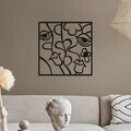Decoratiune de perete, Amar, Metal, Grosime: 1,2 mm, Negru