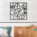 Decoratiune de perete, Amar, Metal, Grosime: 1,2 mm, Negru