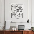 Decoratiune de perete, Complicado, Metal, Grosime: 1,2 mm, Negru