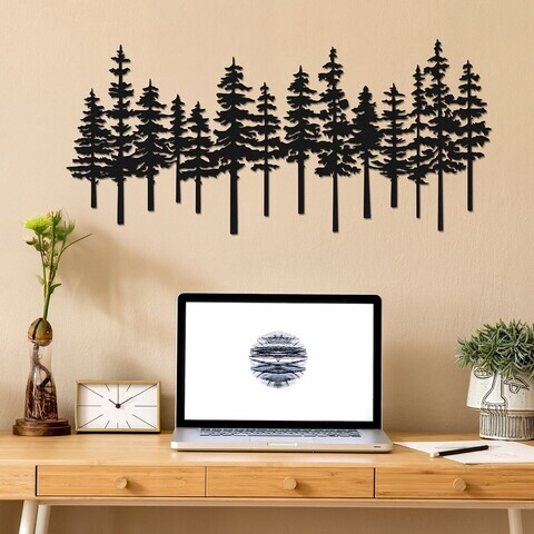 Decoratiune de perete, Bosque, Metal, Grosime: 1,2 mm, Negru