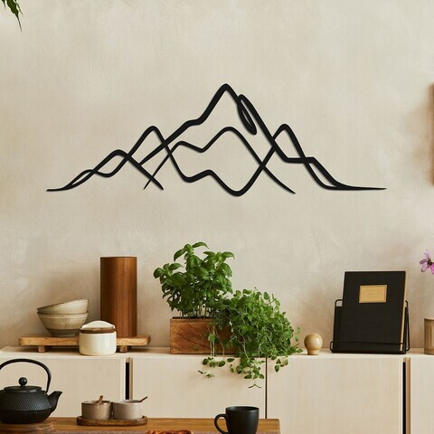 Decoratiune de perete, Alta Montaña, Metal, Grosime: 1,2 mm, Negru