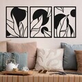 Decoratiune de perete, Arriba, Metal, Grosime: 1,2 mm, Negru