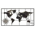 Decoratiune de perete, Worl Map, Metal, Grosime: Tablă metalică 1,2 mm, Vintage