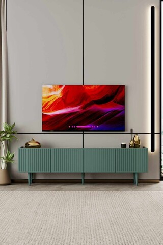 Comoda TV, Hanah Home, Capella 160, 160x50x29 cm, MDF, Verde