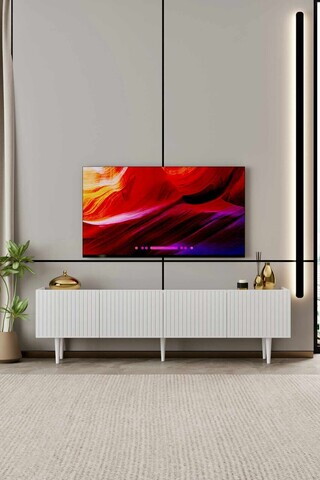 Comoda TV, Hanah Home, Capella 180, 180x50x29 cm, MDF, Alb