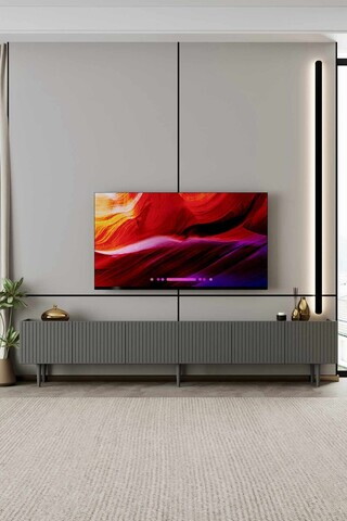 Comoda TV, Hanah Home, Capella 240, 240x50x29 cm, MDF, Gri