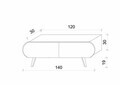 Comoda TV, Hanah Home, Regulus 140, 140x49x30 cm, MDF, Gri
