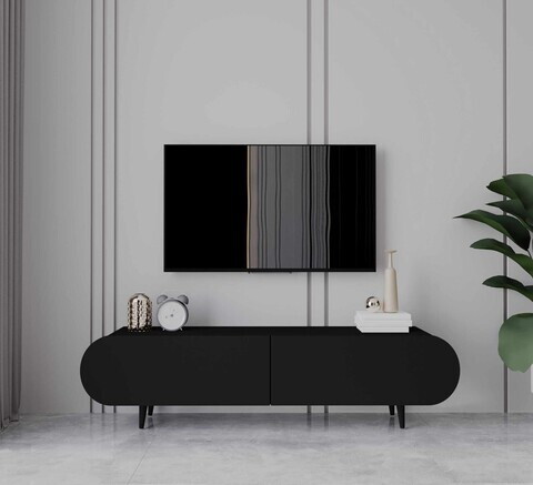 Comoda TV, Hanah Home, Regulus 160, 160x49x30 cm, MDF, Negru