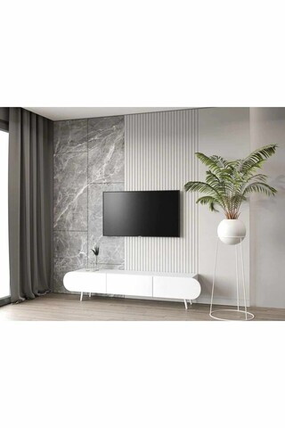 Comoda TV, Hanah Home, Regulus 180, 180x49x30 cm, MDF, Alb