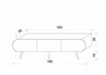 Comoda TV, Hanah Home, Regulus 180, 180x49x30 cm, MDF, Negru