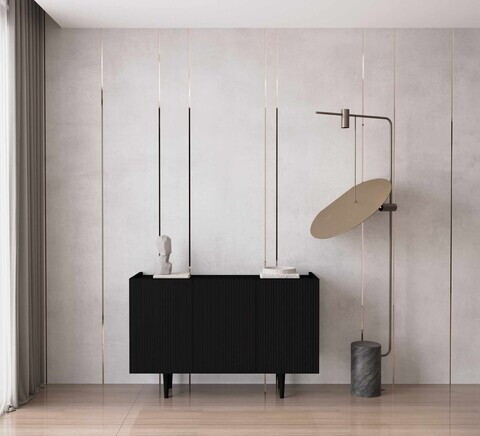 Consola, Hanah Home, Capella 120, 120x60x40 cm, MDF, Negru