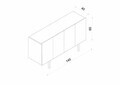 Consola, Hanah Home, Capella 140, 140x60x40 cm, MDF, Alb