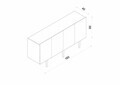 Consola, Hanah Home, Capella 160, 160x60x40 cm, MDF, Alb