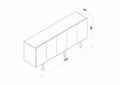 Consola, Hanah Home, Capella 180, 180x60x40 cm, MDF, Gresie