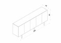 Consola, Hanah Home, Capella 200, 200x60x40 cm, MDF, Alb