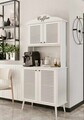 Dulap de bar pentru cafea, Hanah Home, Avior 90, 90x170x40 cm, MDF, Alb