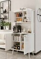 Dulap de bar pentru cafea, Hanah Home, Avior 90, 90x170x40 cm, MDF, Alb