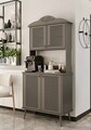 Dulap de bar pentru cafea, Hanah Home, Avior 90, 90x170x40 cm, MDF, Gri