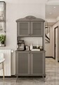 Dulap de bar pentru cafea, Hanah Home, Avior 90, 90x170x40 cm, MDF, Gri