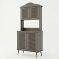 Dulap de bar pentru cafea, Hanah Home, Avior 90, 90x170x40 cm, MDF, Gri