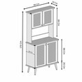 Dulap de bar pentru cafea, Hanah Home, Avior 90, 90x170x40 cm, MDF, Gri