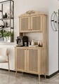 Dulap de bar pentru cafea, Hanah Home, Avior 90, 90x170x40 cm, MDF, Maro