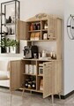 Dulap de bar pentru cafea, Hanah Home, Avior 90, 90x170x40 cm, MDF, Maro