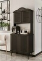 Dulap de bar pentru cafea, Hanah Home, Avior 90, 90x170x40 cm, MDF, Negru